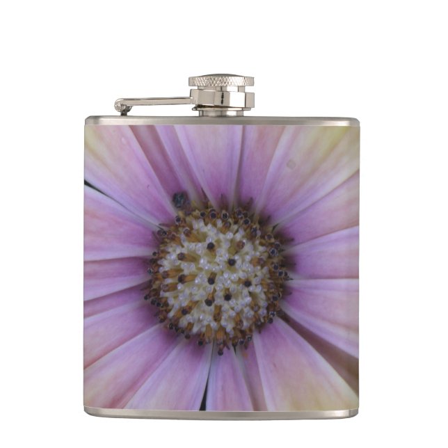 Petaca Flor de margarita amarilla y morada (Anverso)