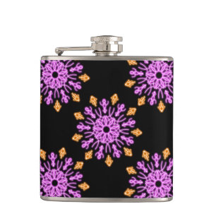 Petaca Flor de neón rosa y naranja