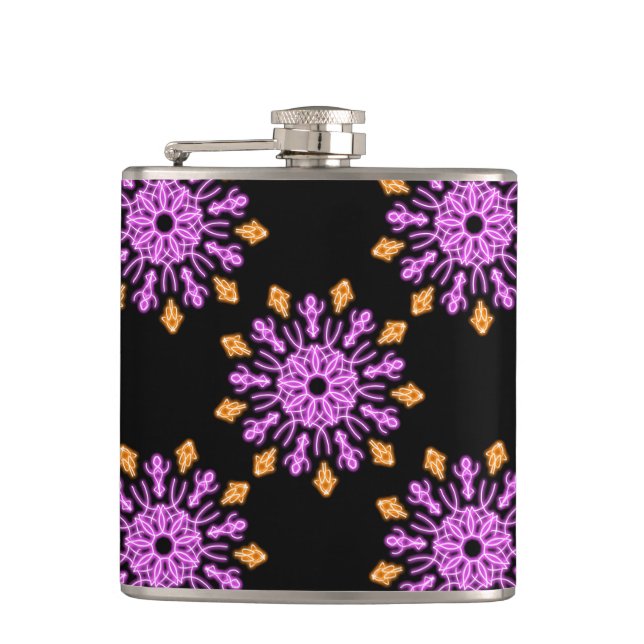 Petaca Flor de neón rosa y naranja (Anverso)