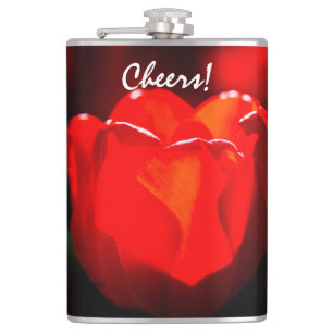Petaca Flor de tulipán rojo - Fuego