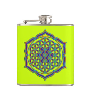 Petaca Flor de vida / Blume des Lebens - Lotus Contour