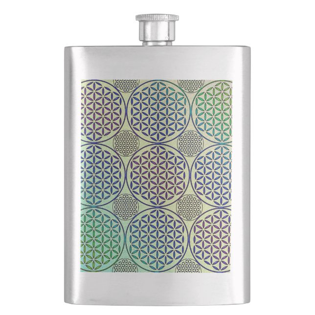 Petaca Flor de vida - estampado de gruns de sello 2 (Anverso)