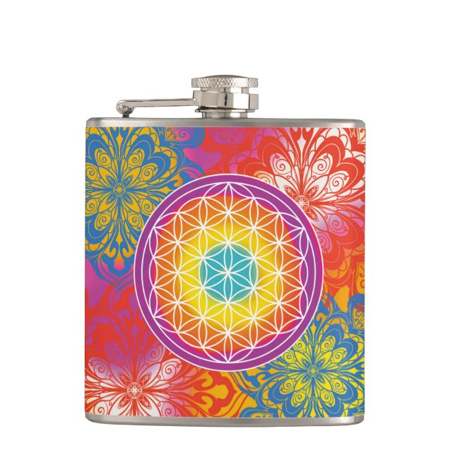 Petaca Flor de vida mandala zen (Anverso)