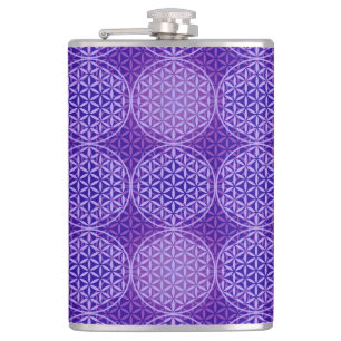 Petaca Flor de vida - patrón de sello - púrpura