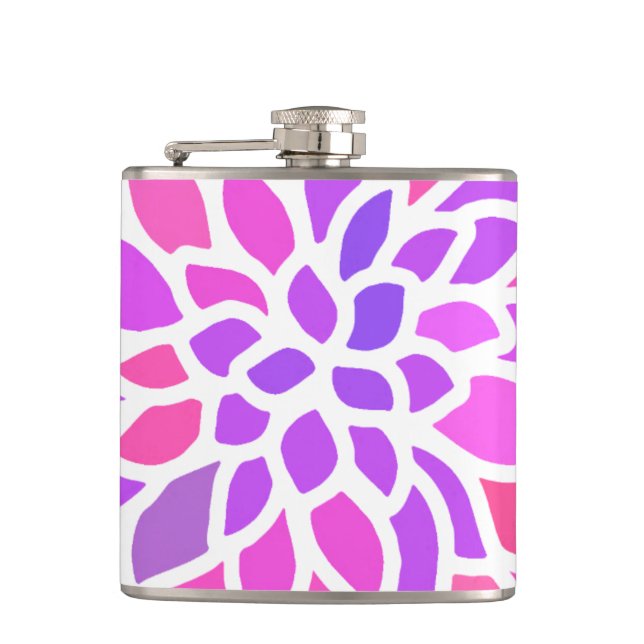 Petaca Flor Hippie Rosa Retro Moderno (Anverso)