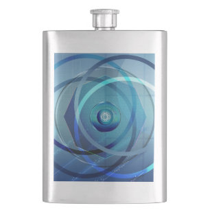 Petaca Flor metálica - encendedor de Zippo