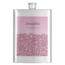 Flor rosa Acero inoxidable Classic Flask