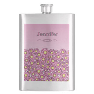 Petaca Flor rosa Acero inoxidable Classic Flask