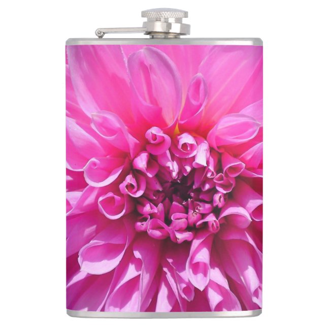 Petaca Flor rosa morada de Dahlia (Anverso)