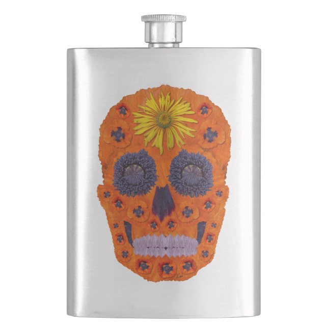Petaca Flor Skull 1 (Anverso)