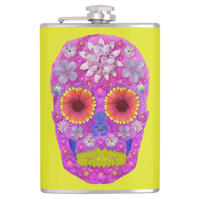 Petaca Flor Skull 2 (Anverso)