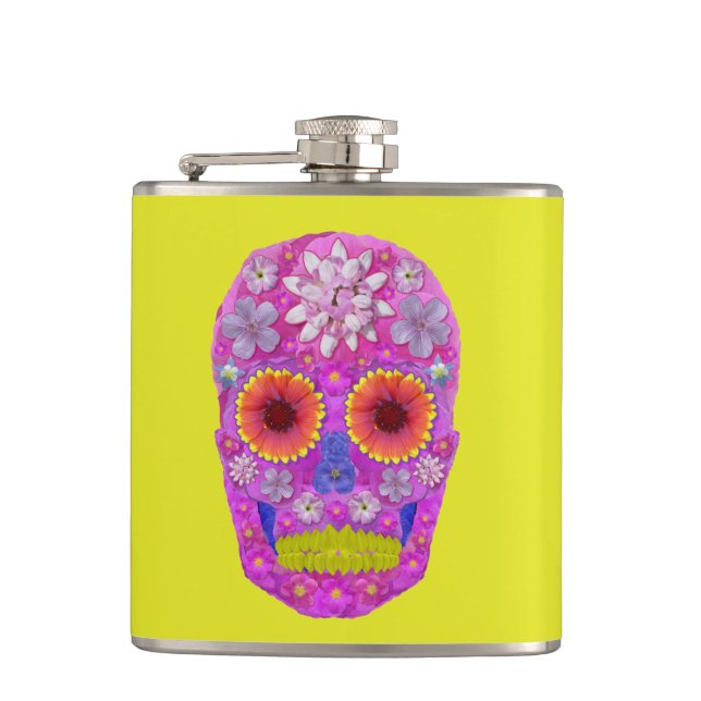 Petaca Flor Skull 2 (Anverso)