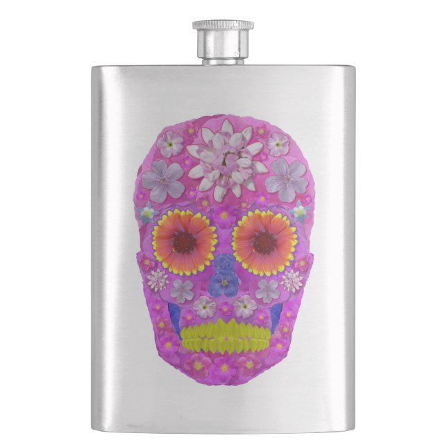 Petaca Flor Skull 2 (Anverso)