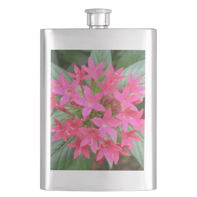 Petaca Flor tropical rosa brillante (Anverso)