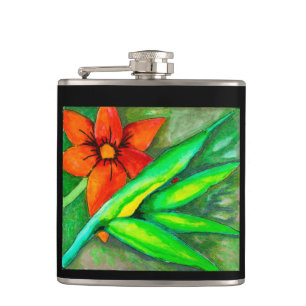 Petaca floración de naranja y matraz de hoja verde