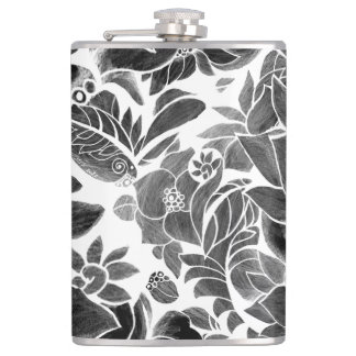 Petaca Floral blanca negra