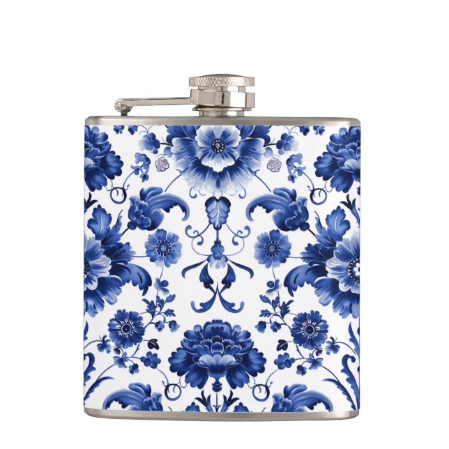 Petaca Floral Delft Blue (Anverso)