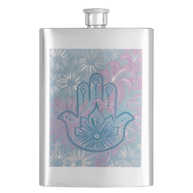 Petaca Floral Hamsa Flask (Anverso)