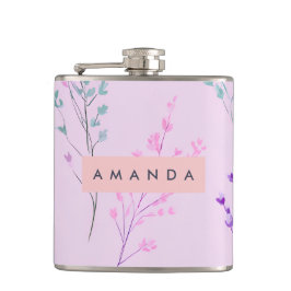 Petaca Floral Pastel personalizada, elegante