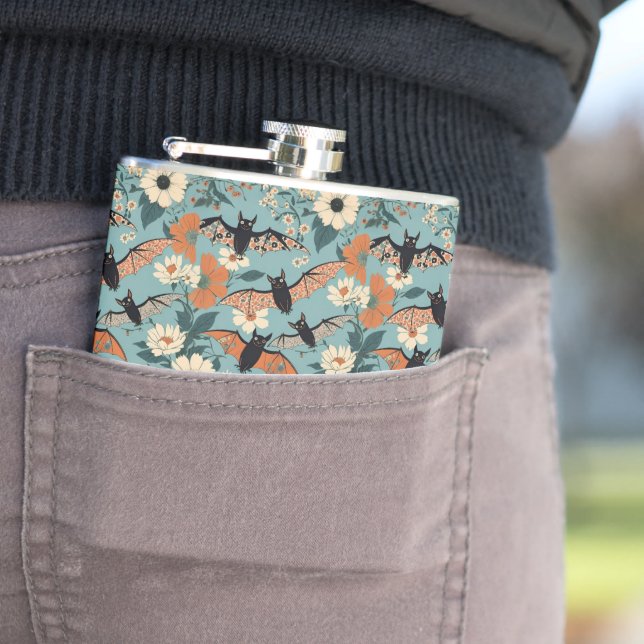 Petaca Floral Patchwork Halloween Bats & Flowers (In Situ)