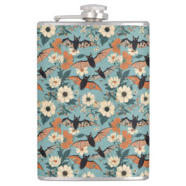 Petaca Floral Patchwork Halloween Bats & Flowers