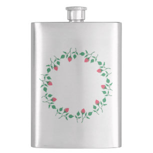 Petaca Floral round frame with pink rose flowers