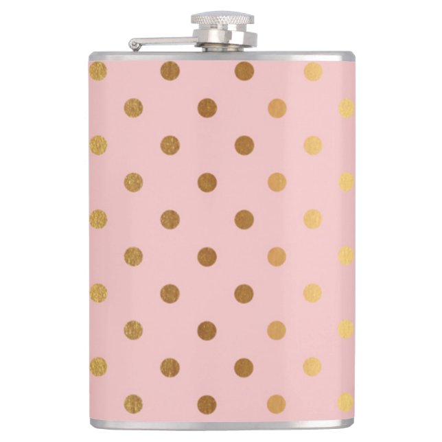 Petaca Flores Adorables Faux Gold Polka (Anverso)