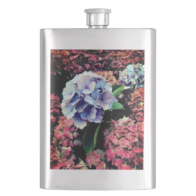 Petaca Flores azules y rosas (Anverso)