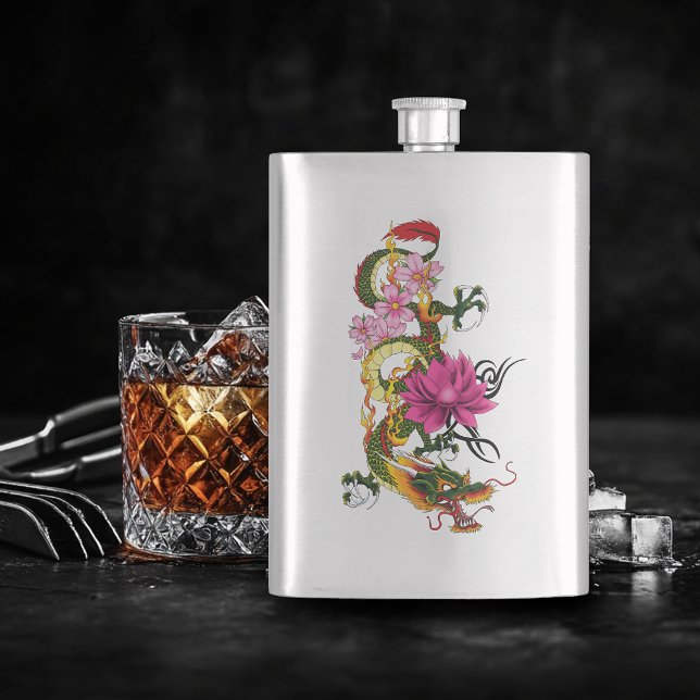 Petaca Flores de cerezo de Lotus en el Dragon Chino (Subido por el creador)