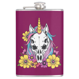 Petaca Flores de Cráneo de Unicornio Pastel Goth Soft Gru