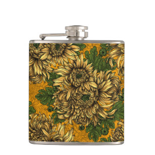 Petaca Flores de crisantemo amarillo