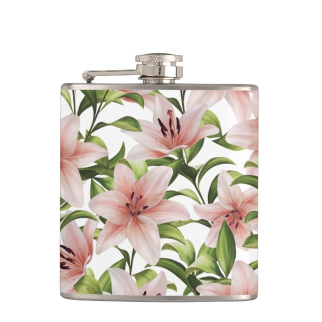 Petaca Flores de Lily. Patrón floral (Anverso)