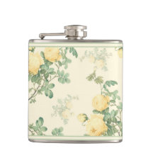 Flores de rosa amarillas chic flameado Shabby