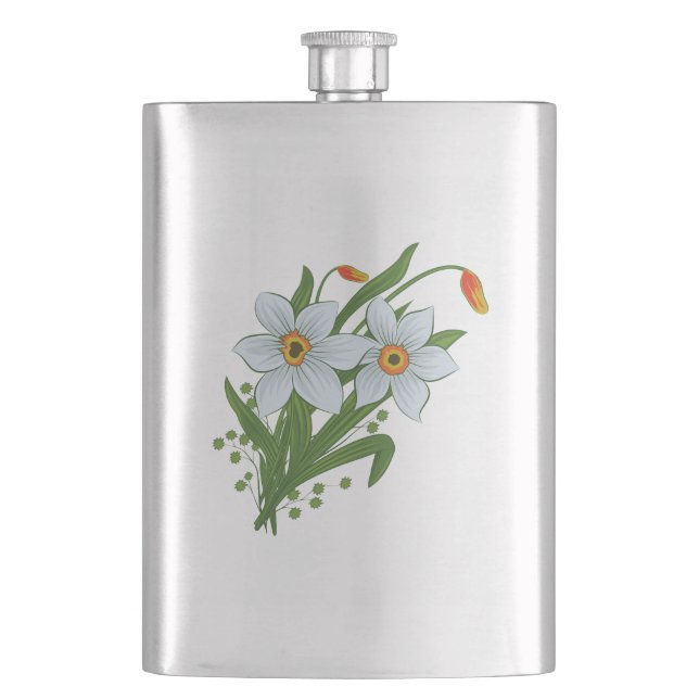 Petaca Flores de tulipanes y daffodils (Anverso)