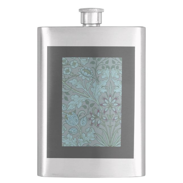 Petaca Flores Decorativas de Azul Pastel (Anverso)