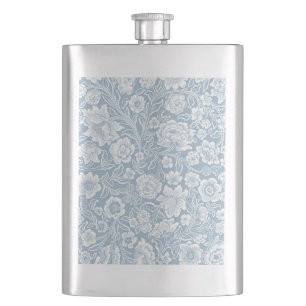 Petaca Flores Dibujadas a Mano, Arte Botánico Gris Azul B