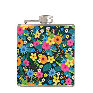 Petaca Flores Ditsy Vibrantes Diseño de Patrón Floral-437