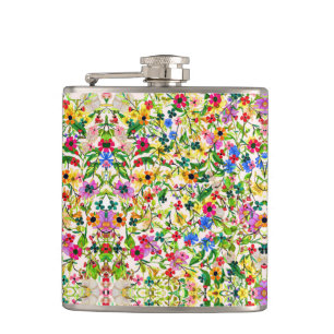 Petaca Flores florales de primavera alegres