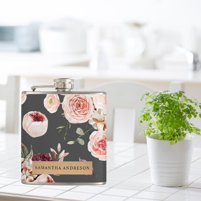 Petaca Flores pasteles modernas y regalo personalizado de (Subido por el creador)