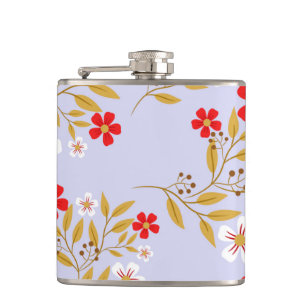 Petaca Flores rojas bonitas de estilo vintage en patrón a