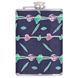 Petaca Flores rosadas y violetas