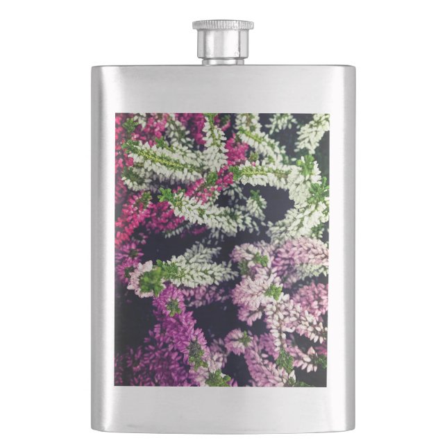 Petaca Flores rosas, blancas y violetas (Anverso)