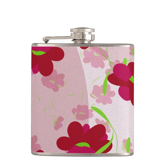 Petaca Flores rosas y rojas - Floral (Anverso)