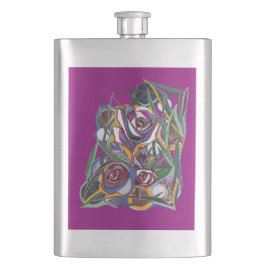 Petaca Flores , sobre un fondo morado