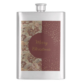 Petaca Flowers,Burgundi Red Gold Glitter, Merry Christmas