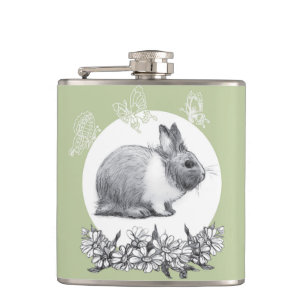 Petaca Fluffy el conejo. Dibujo a lápiz.