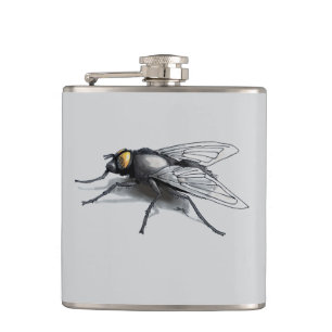 Petaca Fly Buddy gigante mosca gris envuelto en un matraz