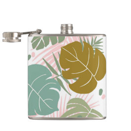 Petaca Foliage Tropical - Monstera Y Patrón De Hojas De P