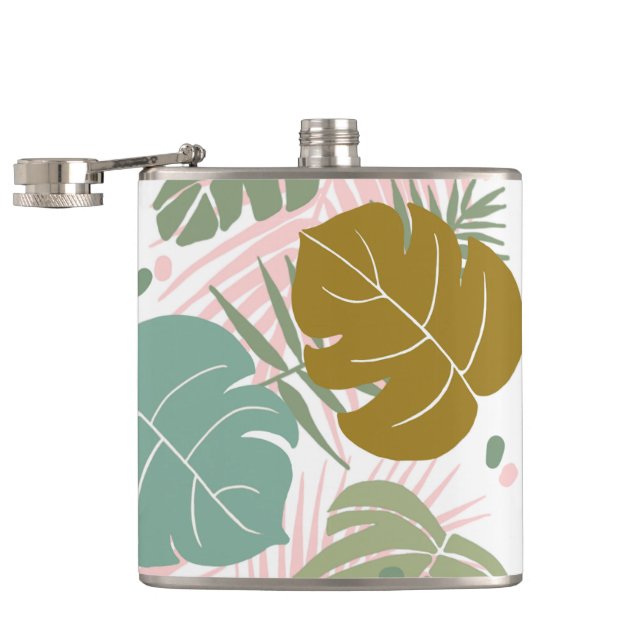 Petaca Foliage Tropical - Monstera Y Patrón De Hojas De P (Abierto)