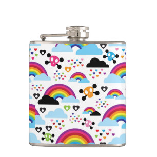 Petaca Fondo adolescente del cráneo del arco iris del emo